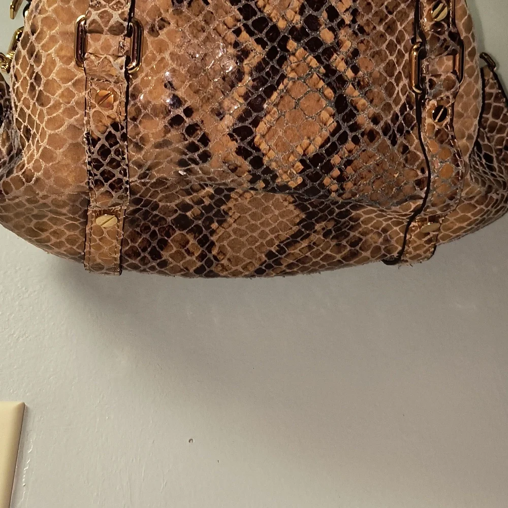 Michael Kors Tan Snake Print Shoulder Bag - Picture 13 of 13